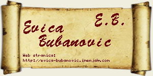 Evica Bubanović vizit kartica